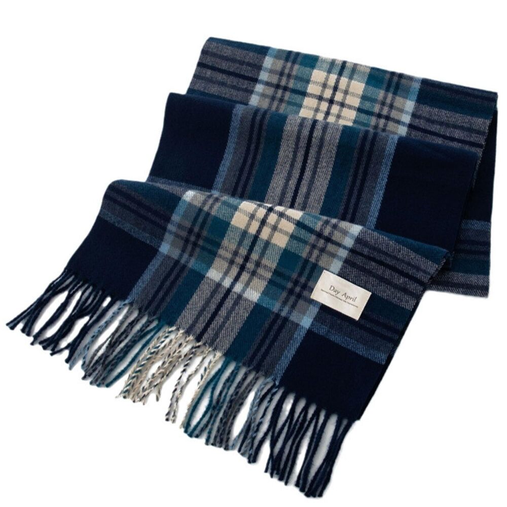 7133 Winter Scarf For Women Shawl Cashmere Feel Tassel Plaid Large
